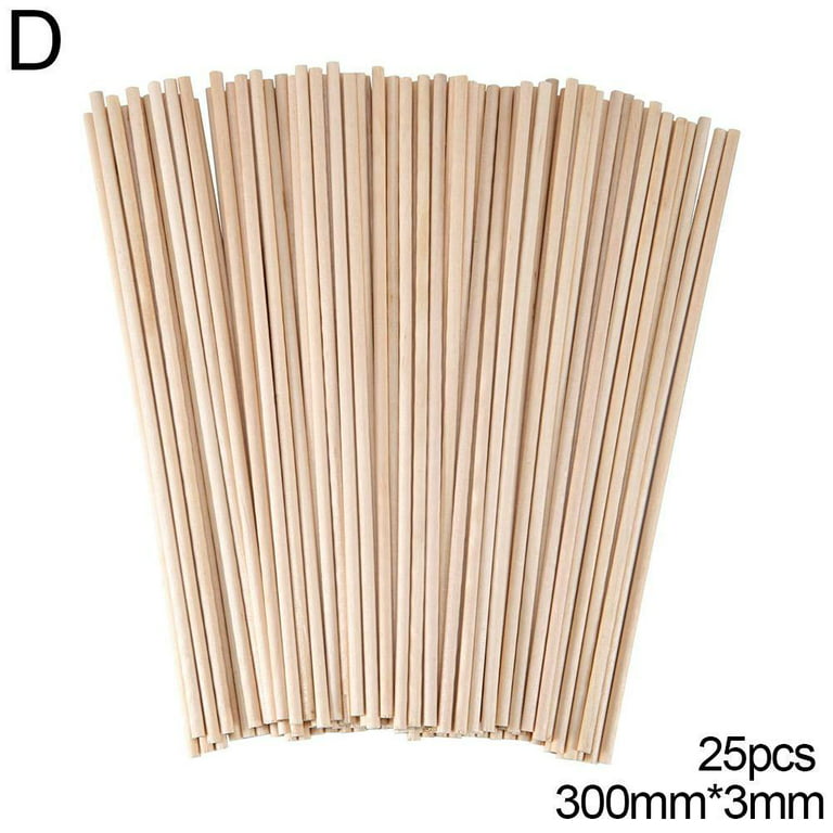 10Pcs DIY Round Wooden Sticks for Crafts Food Ice Lollies and Model Making  Cake Dowel for