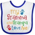 thumbnail image 3 of Inktastic Gramma and Grampa Love Me Boys or Girls Baby Bib, 3 of 4