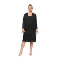 thumbnail image 2 of S.L.Fashions Veste en Chiffon à Paillettes pour Femmes Grande Taille, Robe d'Occasion Spéciale, Noir, 16 Plus, 2 of 4