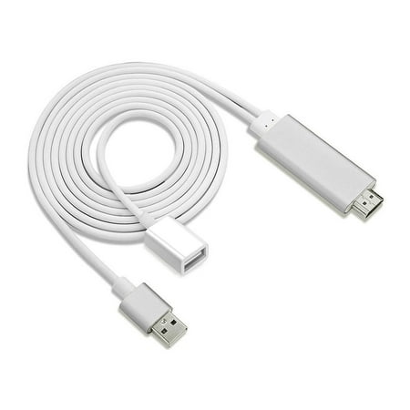 HDMI Cable Plug and Play, 1080P HDTV Adapter for Apple iPhone Plus/iPad/iPod, Support Connect TV/Monitor/Projector, 2.8FT the Apple Lightning Cable can be extended to 6.0FT, (Best Way To Connect Ipad To Tv)