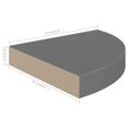 thumbnail image 7 of Floating Corner Shelf High Gloss Gray 9.8"x9.8"x1.5" MDF Grey, 7 of 7
