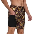 thumbnail image 2 of Kdxio Sunflowers With Skull And Hand Print Men'S Swim Trunks With Compression Liner 7 Inch Inseam Quick Dry Swim Shorts, 2 of 7