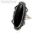 thumbnail image 5 of Black Onyx Stone Ring 925 Sterling Silver Statement Ring For Women Handmade Gemstone Christmas Jewellery Gift For Her (Size 9.5), 5 of 7