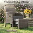thumbnail image 3 of UDPATIO Balcony Furniture 5 Piece Patio Furniture Set, Outdoor Grey Wicker Chairs with Ottoman, Grey, 3 of 9