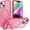 Frosted Matte Hot Pink, variant on MYKOMI for iPhone 14/13 case: [fit for Magsafe] Strong Magnetic & Invisible Stand, Military-Grade Drop Protection with Screen Protector, Adjustable Kickstand Frosted Translucent Matte Phone Case