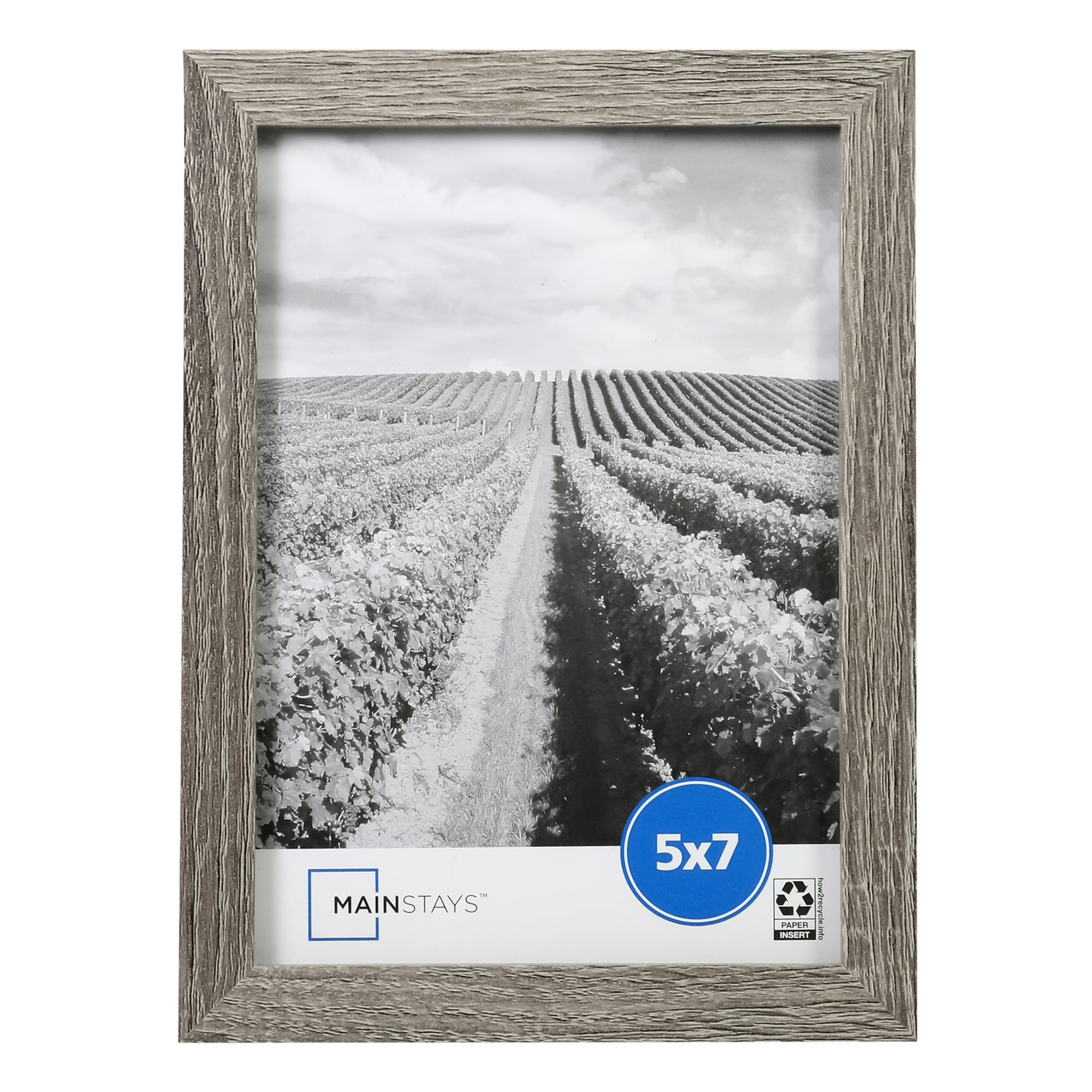 Mainstays 5 x 7 Picture Frame, Rustic Gray, Tabletop or Wall Display