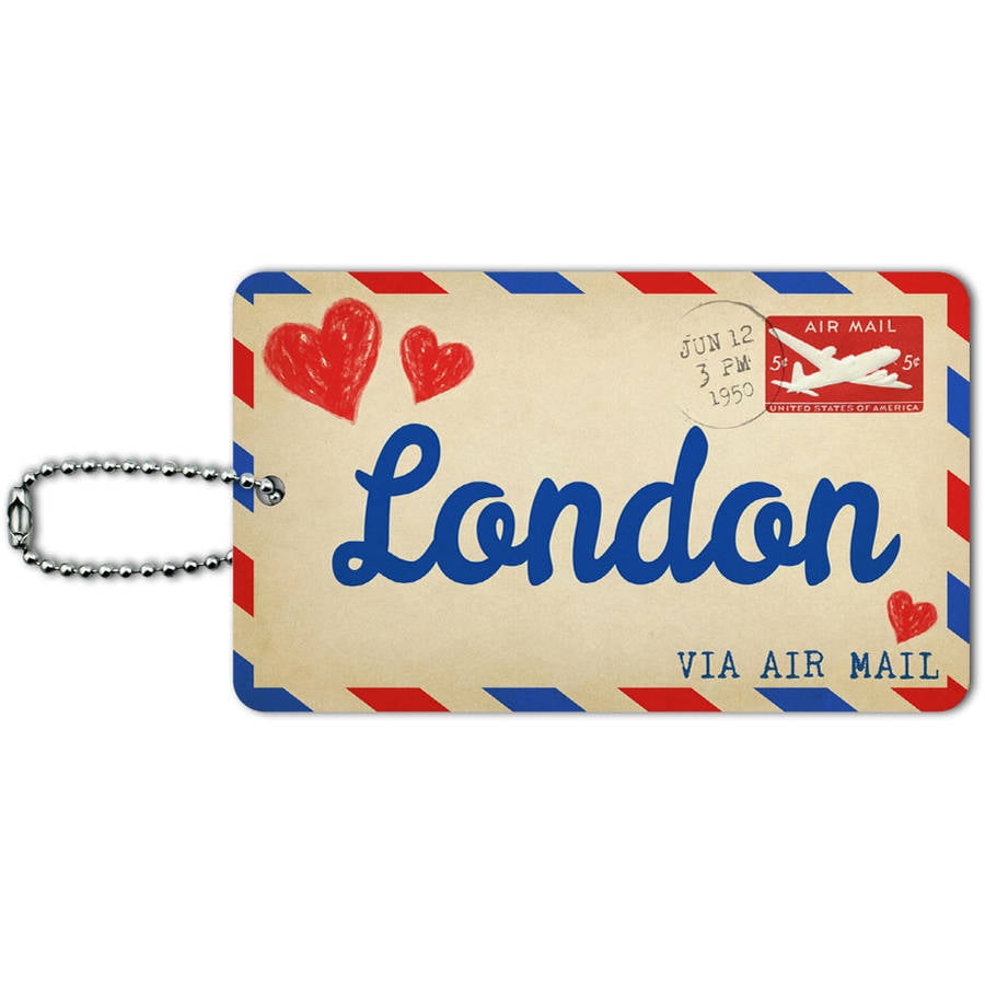 Air Mail Postcard Love for London ID Tag Luggage Card for Suitcase or