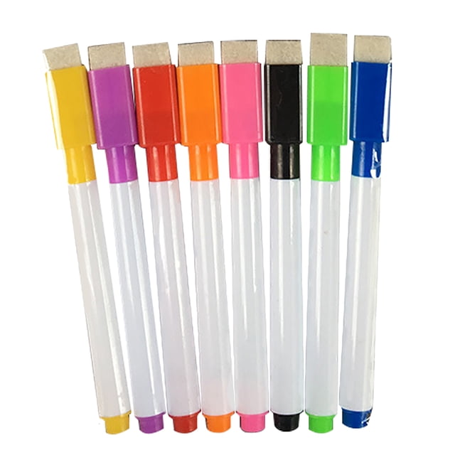 amdohai Marqueurs Effaçables à Sec avec Capuchon Effaceur, Couleurs Assorties, Lot de 8