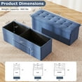 thumbnail image 3 of Costway Fabric Folding Storage Ottoman Storage Chest W/Divider Bed End Bench Navy, 3 of 10