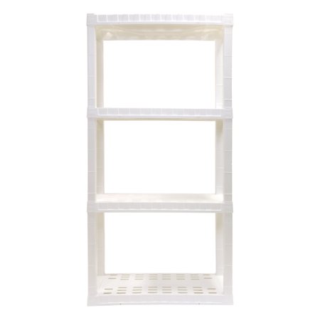 Hyper Tough 4-tier Interlocking Plastic Shelf (White)