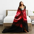 thumbnail image 4 of Red Black Rose Stylish Flower Blanket, Soft Blankets Flannel Bed Throw Cozy Lightweight Plush Gifts for Women Girls Sofa Couch Bedroom Living Rooms Warm All Season, Home Decor, 80"x60", 4 of 6