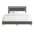thumbnail image 4 of Castle Place Luxurious Diamond Strip Velvet Upholstered Bed Light Grey, Twin, 4 of 6