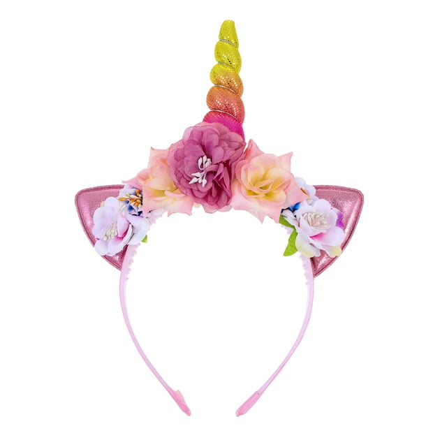 KAKOWELY Diadema de unicornio para fiesta de cumpleaños, accesorio para el cabello para niñas y niños