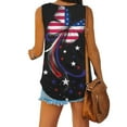 thumbnail image 5 of Wycnly Womens Tank Tops 4th of July Classic Patriotic Tunic Tee Tops Summer Fashion Star US Flag Print V-Neck Sleeveless Shirts Blouse Black XXL, 5 of 6