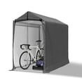 thumbnail image 2 of Howsvn 6 x 3ft Outdoor Bicycle Storage Shelter with roll-up Door & Ventilate Window, Bike Shed with Polyethylene Canopy, Waterproof Bicycle Cover, Dark Gray, 2 of 9