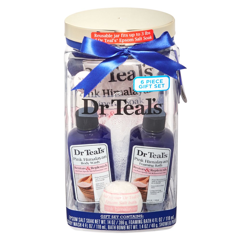 Dr Teal's 5Piece Restore and Replenish Bath Gift Set with Pink