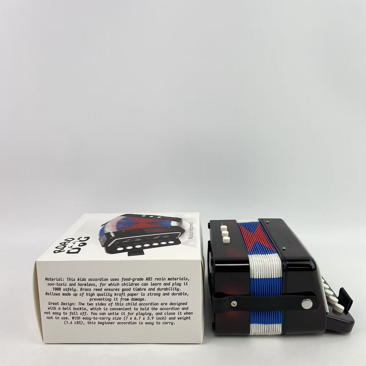 ROAD DOG Musical instruments, Accordion 10 button accordion toy for beginners, lightweight and environmentally friendly (10 button black)