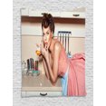 thumbnail image 1 of Pin up Girl Tapestry, Blue Eyed Girl Eating Cake and Licking Her Fingers with Victory Rolled Hairs, Wall Hanging for Bedroom Living Room Dorm Decor, 60W X 80L Inches, Multicolor, by Ambesonne, 1 of 2