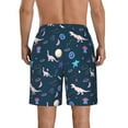 thumbnail image 3 of Naloa Space Dinosaur Men's Beach Shorts, Surfing shorts, Swim trunks, Quick Dry Swim Trunks for Surfing Beach Fun - X-Large, 3 of 9