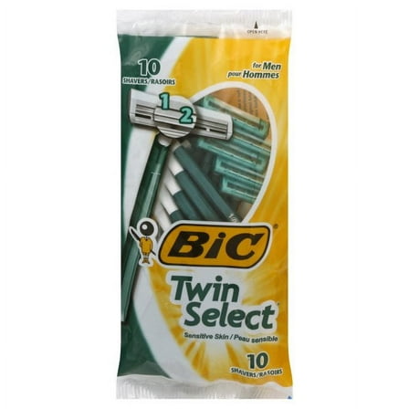 Bic Twin Select Shavers For Men Sensitive Skin 10 Each