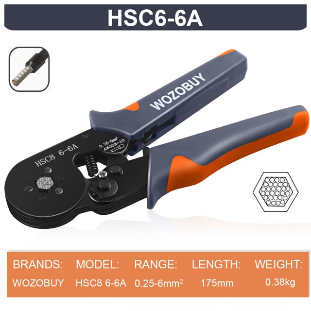 WOZOBUY-trinquete autoajustable Hexagonal, Kit de herramientas de prensado de férula con terminales de cable de 400/800/1200/1800/1900 piezas