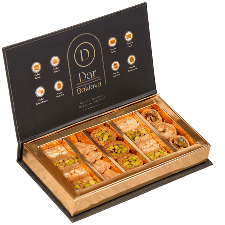 Nutlava Assorted Pistachio & Cashew Baklava Gift Box (22 Pieces) – Premium Ingredients No Artificial Ingredients Colors or Preservatives Nutlava Assorted Pistachio & Cashew Baklava Gift Box (22 Pieces) – Premium Ingredients No Artificial Ingredients Colors or Preservatives