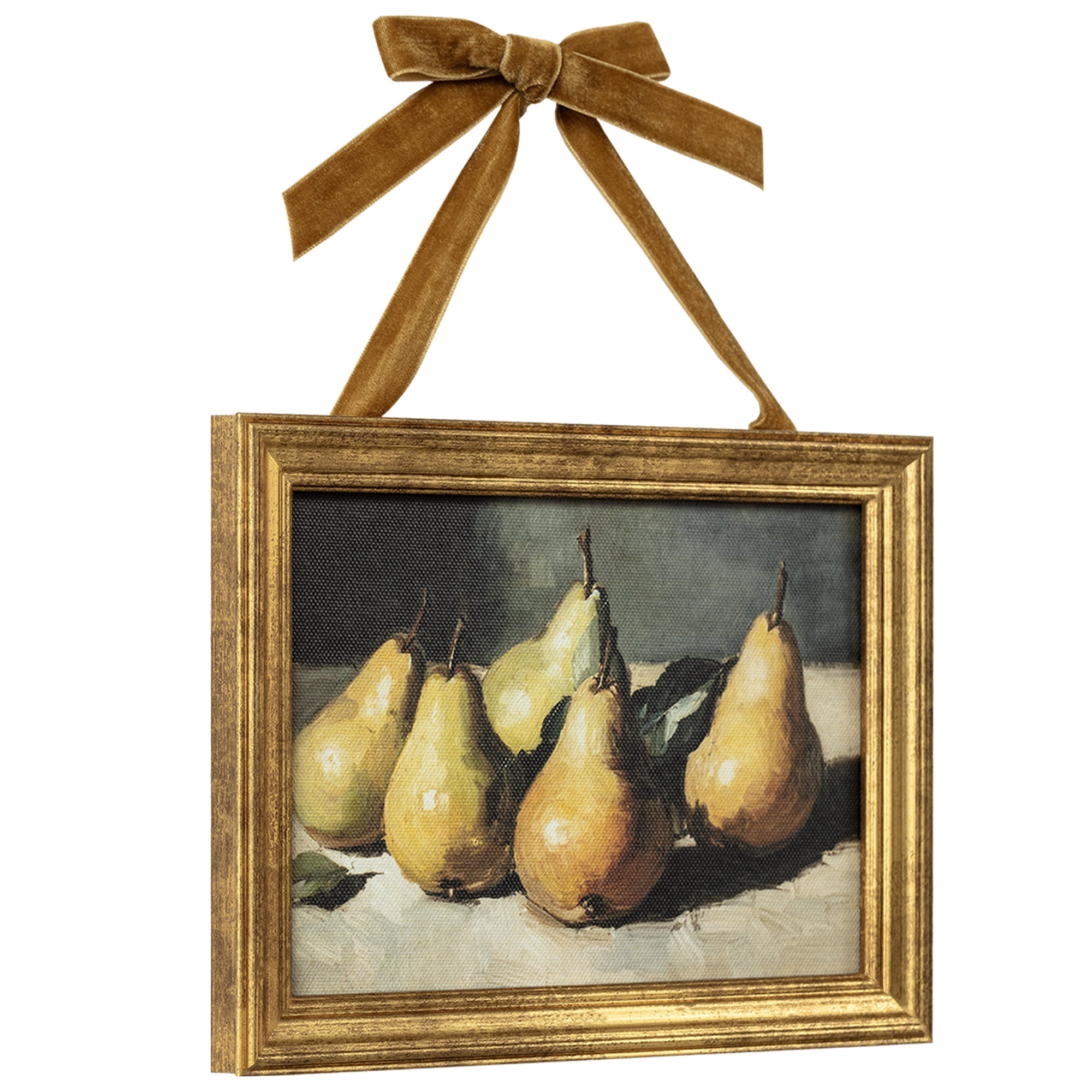 My Texas House Spring Art Garden Fresh Pears Framed Canvas w/Velvet Hanger 8x6