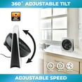 thumbnail image 4 of Comfort Zone 10" Turbo Table Desk Fan with 180-Degree Adjustable Head, 3 Speed, Adjustable Tilt, Ideal for Home, Bedroom & Office, CZ111WT, 4 of 8