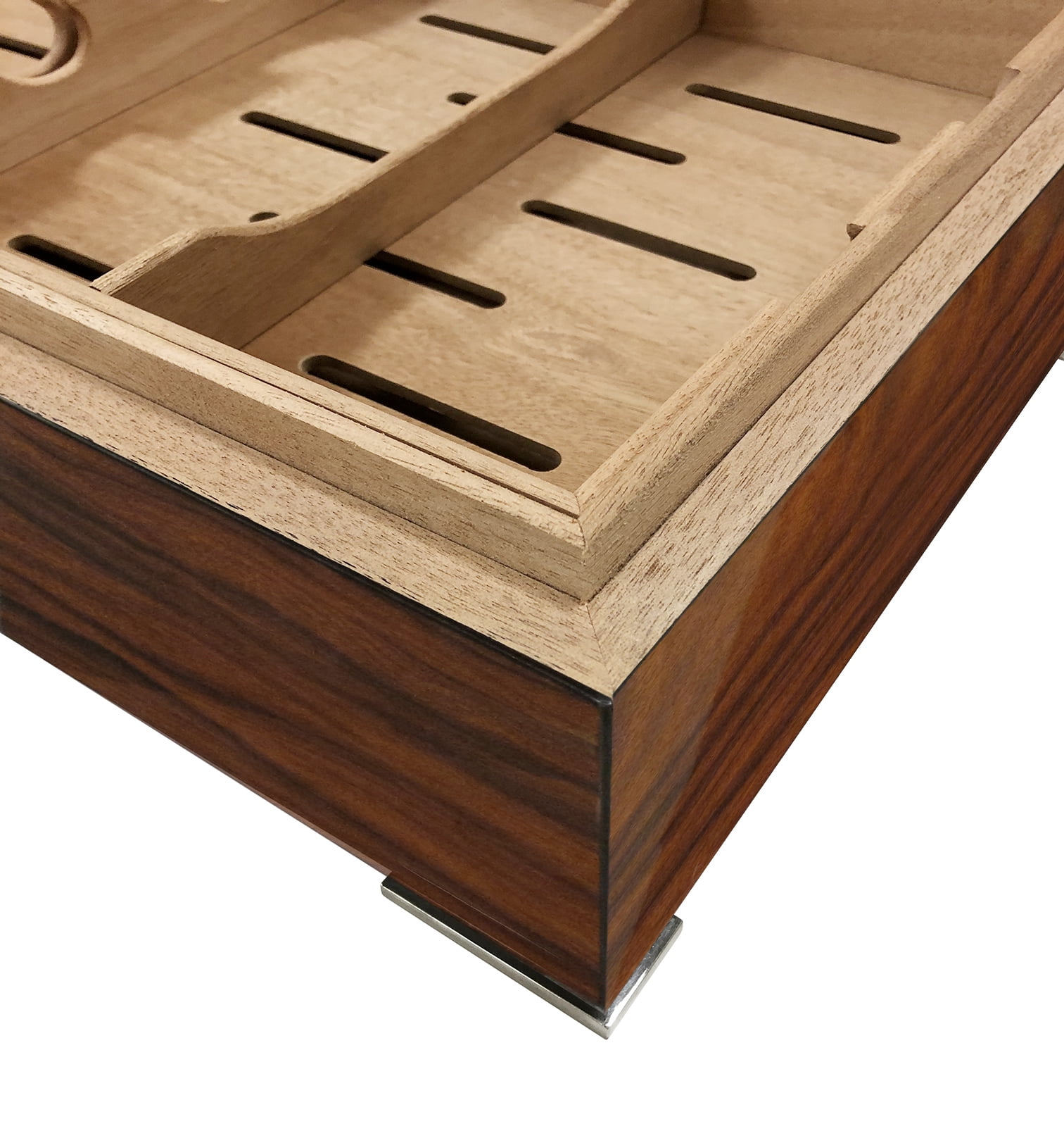 Salvador Dual Tray Desktop Cigar Humidor - High Gloss Brazilian Rosewood Finish - Capacity: 250