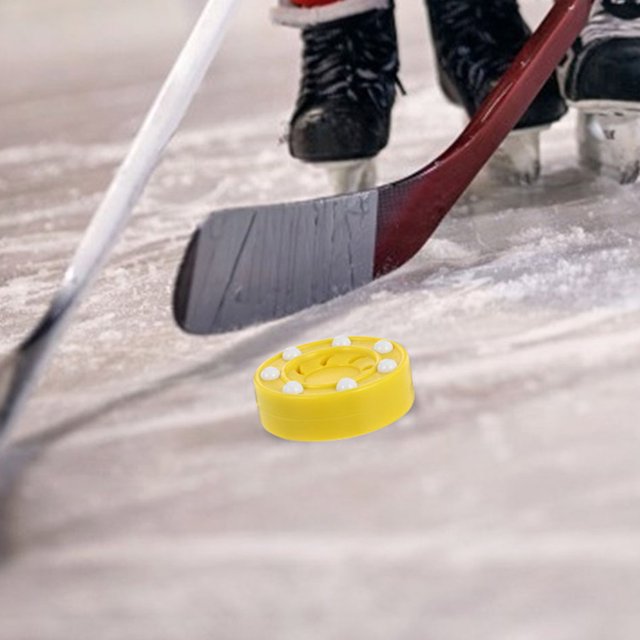VERDANVERSE 2 Pcs Rondelle de Hockey de Rue Jaune PP Faible Friction Jeux de Sport Coulissants