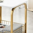 thumbnail image 3 of Writings on the Wall Square Side Basket Table with Marble Top, Metal and Stone, for Living room, Bedroom, Office, Square, 3 of 3