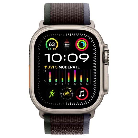 Apple Watch Ultra 2 (GPS + Cellular) 49mm Titanium Case with Blue/Black Trail Loop M/L