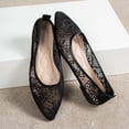 thumbnail image 6 of Gpaecead Women's Lace Ballet Flats Pointed Toe Breathable Slip On Cushioned Insole Lightweight Shoes For Travel And Weddings, Black, 6 of 8