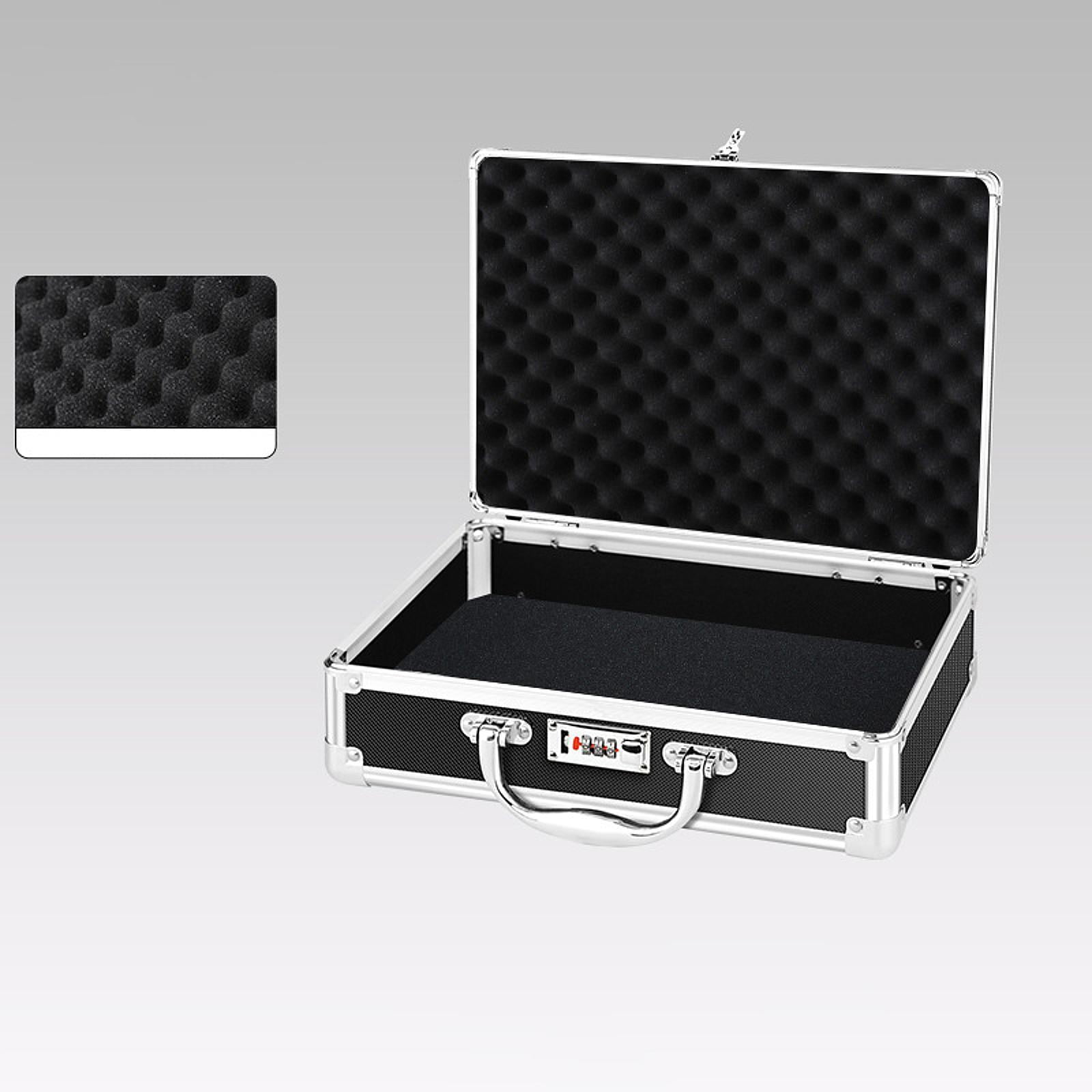 MAGIDEAL Portable Storage Case Anti Shock Empty Briefcase with Password Lock Tool Box S