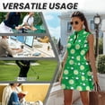 thumbnail image 6 of COEQINE Golf Ball Club and Daisy Floral Green Print Tennis Dress for Women Sleeveless V-Neck Athletic Dresses with Shorts 2 Pockets Breathable Lightweight Golf Outfits, L, 6 of 7