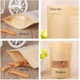 thumbnail image 5 of Stand Up Pouch Bags, 50 Pack Resealable Zip Lock Kraft Paper Bag with Tear Notch and Clear Window for Packing Cereal Candy Biscuits Food (8.66"x5.9"), 5 of 5