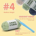 thumbnail image 3 of Crochet Yarn Set, 4 Skeins Cotton-Nylon Blend Yarn – No Tangling, Easy-to-See Stitches for Crocheting, 3 of 8