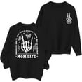 thumbnail image 3 of Women's Crew Neck Loose Fit Street Style Print Long Sleeve Pullover Sweater Top, 3 of 3