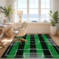 thumbnail image 3 of Design&I 5'x7' Washable Area Rug Goal Net Grid Pitch Stripe Door Center Markings Soccer Field Refined Structured for Small Living Room, Bedroom, Sleek Flatweave Pet Friendly & Non-Slip, 3 of 7