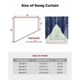 thumbnail image 6 of Navy Blue Swag Valances for Windows, Retro Oil Painting Modern Abstract Art Aesthetics Rod Pocket Sheer Valances for Windows, Swag Toppers Light Filtering for Kitchen Living Room 2 Panels 36''x63'', 6 of 6