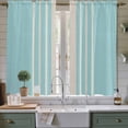 thumbnail image 2 of Aqua Beige Striped Kitchen Curtains, Modern Farmhouse Retro Lines Light Filtering Window Curtain Panels, 2Pcs Rod Pocket Window Treatments Set for Living Room Bathroom Bedroom 42x63 Inches, 2 of 9