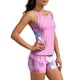 thumbnail image 5 of Traje de baño conservador de dos piezas para mujer, tankini, con sujetador acolchado, sin mangas, cuello redondo, estampado informal, traje de baño de dos piezas para mujer, trajes de baño tankini par, 5 of 9