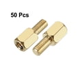 thumbnail image 2 of Unique Bargains 50 Pcs M3 6+6mm Filetage Femelle Mâle Entretoise Hexagonale en Laiton Vis Pilier PCB, 2 of 3