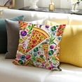 thumbnail image 3 of FCXZI Home Decor Throw Pillow Cover Pizza Party Supplies Linen 24x24in, 3 of 5
