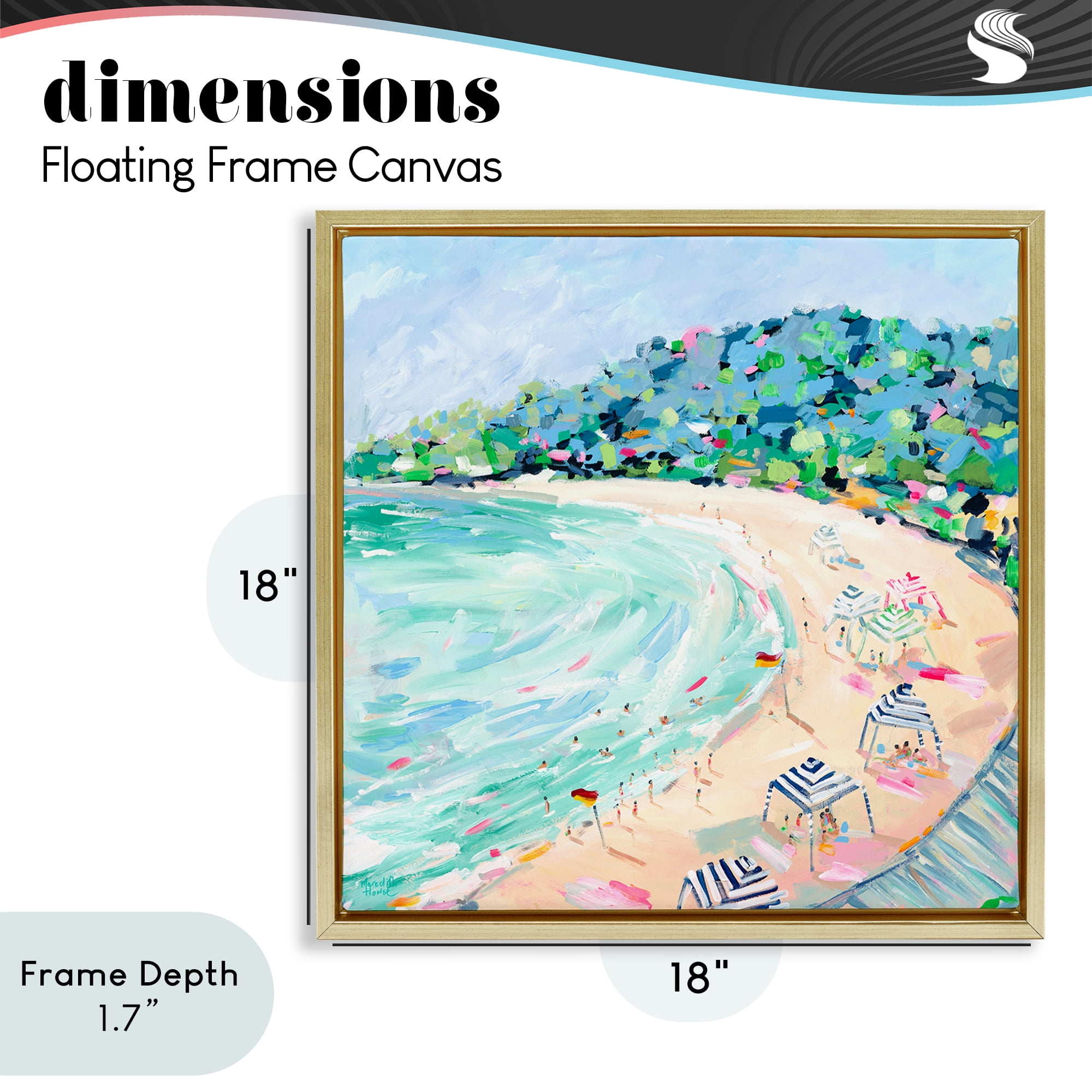 Stupell Industries Good Times Noosa Beach Gold Framed Floater Canvas Wall Art, design by Meredith Howse