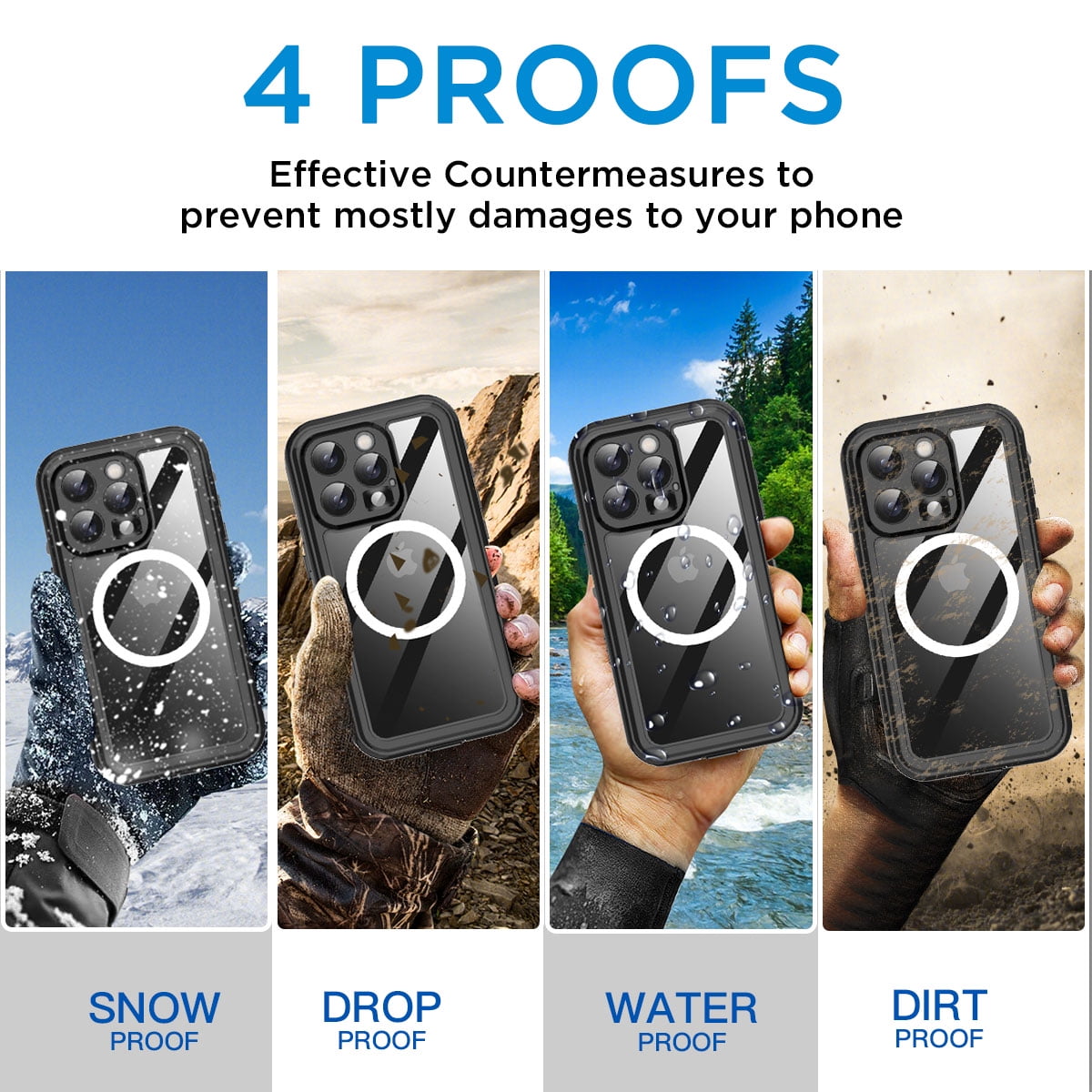AICase IP68 Waterproof Case For iPhone 16 Pro Max/iPhone 16/iPhone 16 Plus/iPhone 16 MagSafe Cover Shockproof Built-in Screen Protector
