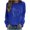 Blue, variant on Easter Long Sleeve Round Neck Blouse for Women, Polyester Spandex Blend, Casual Fit, Printed Design, Four Seasons Wear, Soft Stretch Fabric
