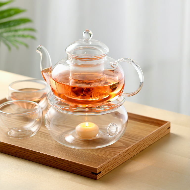 Unbreakable Glass teapot,1350ml/46oz Glass Teapot with Removable Infuser  and Lid,Stovetop Safe Tea Kettle,Blooming and Loose Leaf Tea Maker
