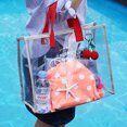 thumbnail image 4 of One opening Beach Bag Portable Letter Print Transparent Handbag Shoulder Bag, 4 of 8