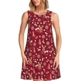 thumbnail image 1 of Balery Festive Reindeer Vestidos de verano para mujer con estampado: vestido holgado sin mangas, vestido playero informal y cómodo para días calurosos., 1 of 7